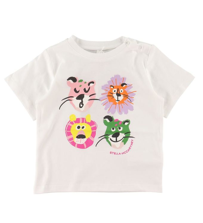Stella McCartney Kids T-shirt - Hvid m. Løver