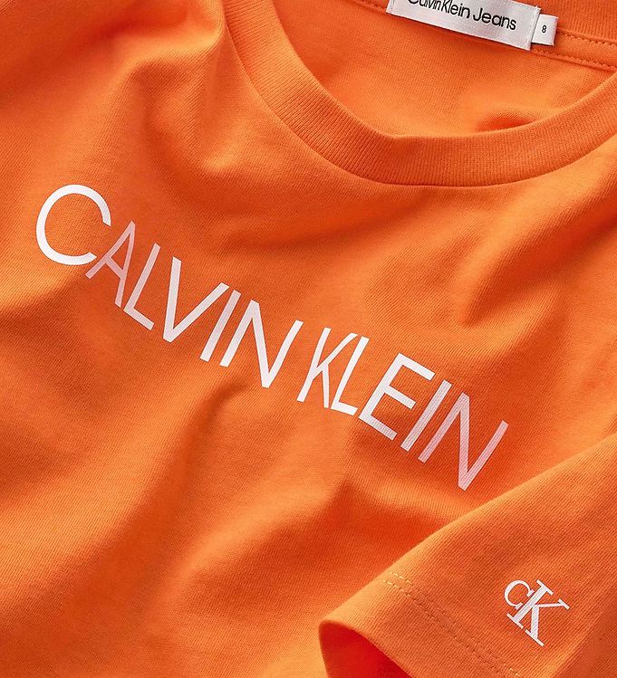 National folketælling mønt forklædt Calvin Klein T-shirt - Institutional - Vibrant Orange