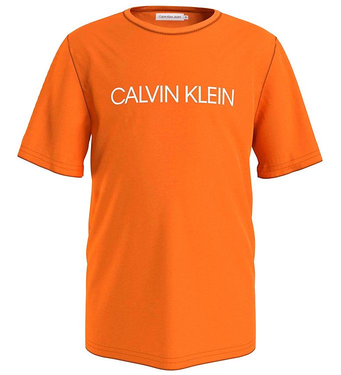 National folketælling mønt forklædt Calvin Klein T-shirt - Institutional - Vibrant Orange
