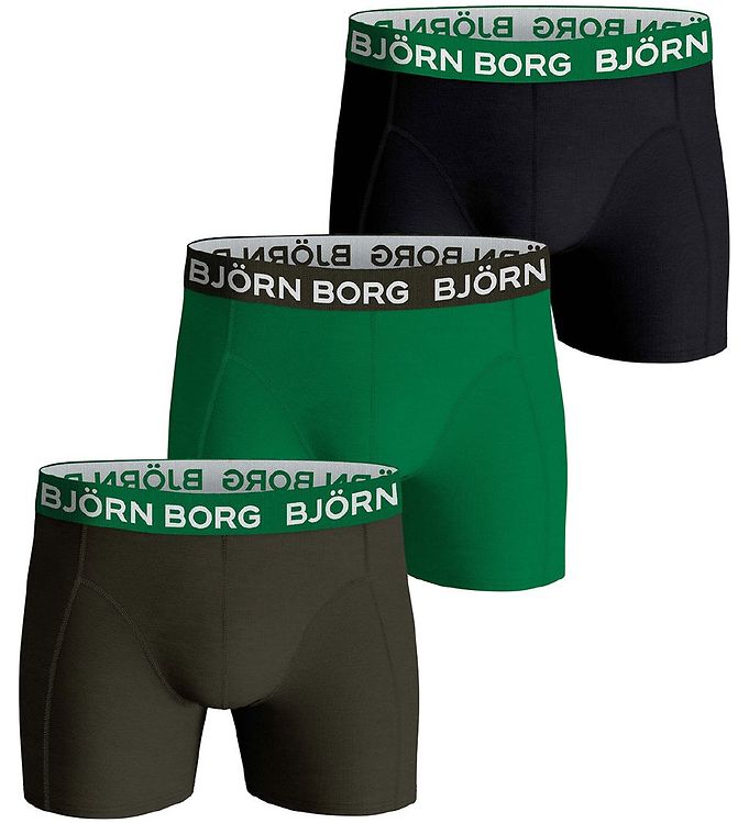 Image of Björn Borg Boxershorts - 3-pak - Grøn/Sort (292118-4197792)