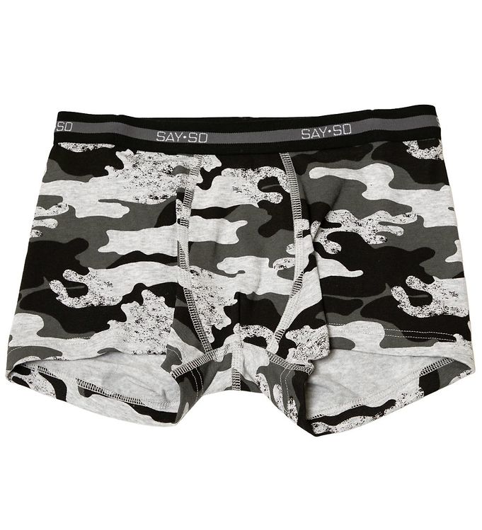 Say-So Boxershorts - Gråmeleret m. Camouflage