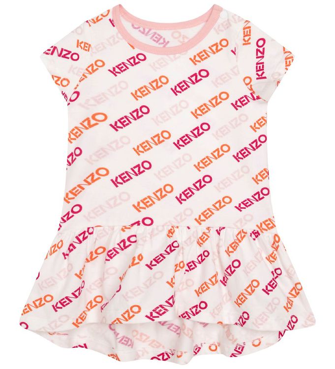 Kenzo Kjole - Hvid m. Print