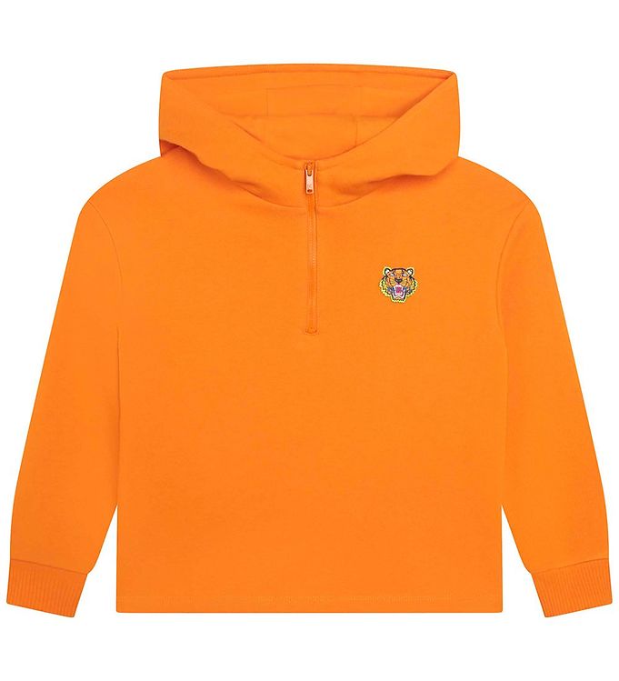 #2 - Kenzo Hættetrøje m. Lynlås - Orange m. Logo