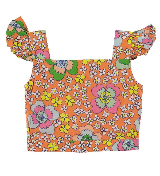 Stella Mccartney Kids Top Cropped Orange M. Blomster