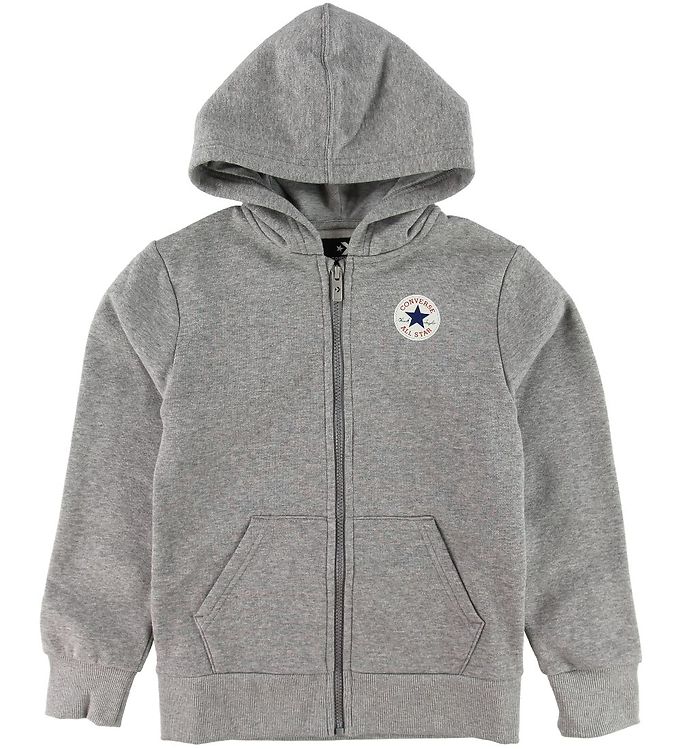 Converse Cardigan - Grey Heather » hjemmelevering i Danmark