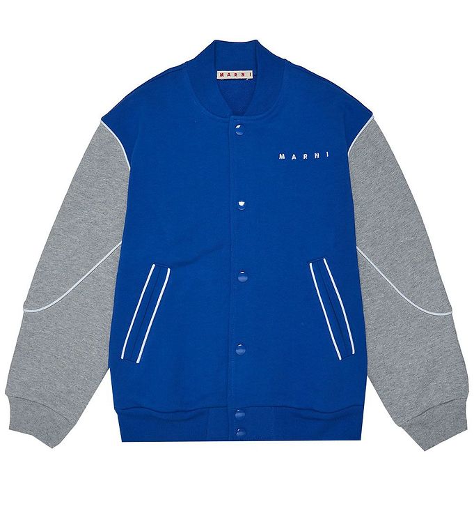 Marni Cardigan Blå Gråmeleret Print