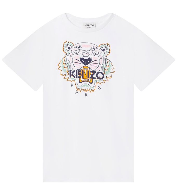 12: Kenzo Kjole - Hvid m. Tiger