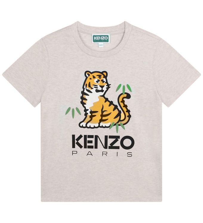 Kenzo T-shirt - Gråmeleret m. Tiger