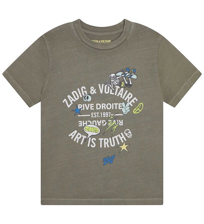 #2 - Zadig & Voltaire T-shirt - Kaki Clair m. Print