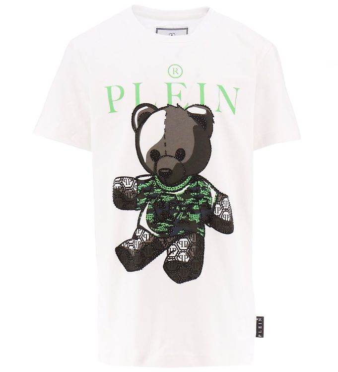 Philipp Plein T-Shirt - Hvid/Sort/Grøn m. Similisten