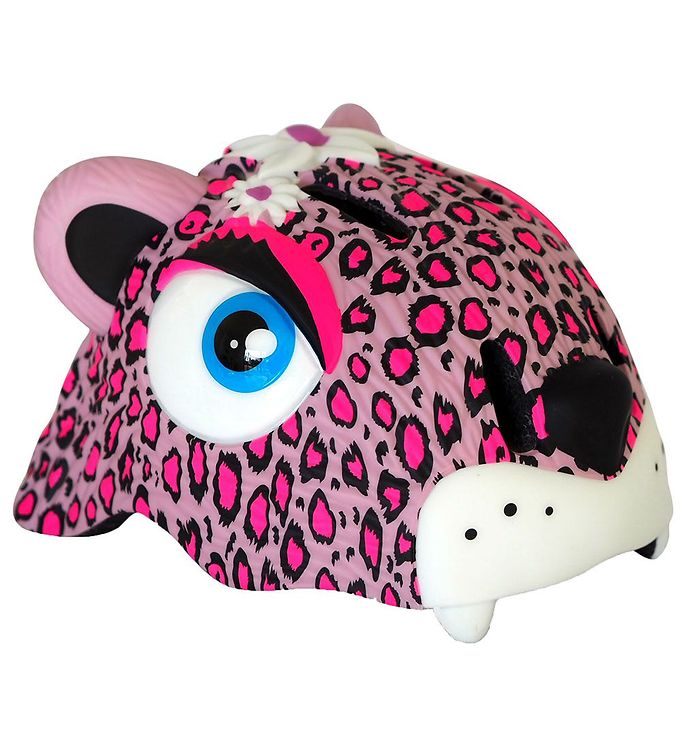 Image of Crazy Safety Cykelhjelm m. Lys - Leopard - Pink - 49-55 cm - Crazy Safety Cykelhjelm (293657-4241916)