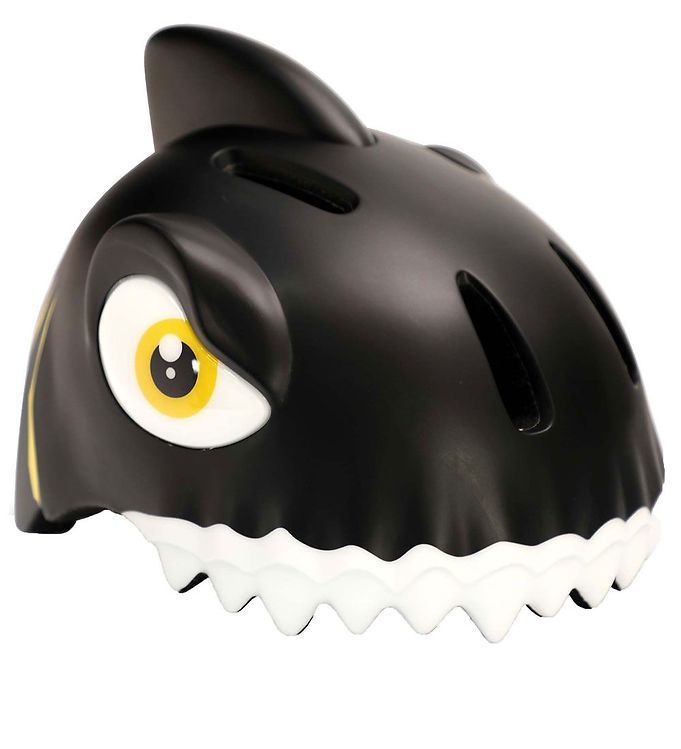 Image of Crazy Safety Cykelhjelm m. Lys - Shark - Sort - 49-55 cm - Crazy Safety Cykelhjelm (293661-4241930)