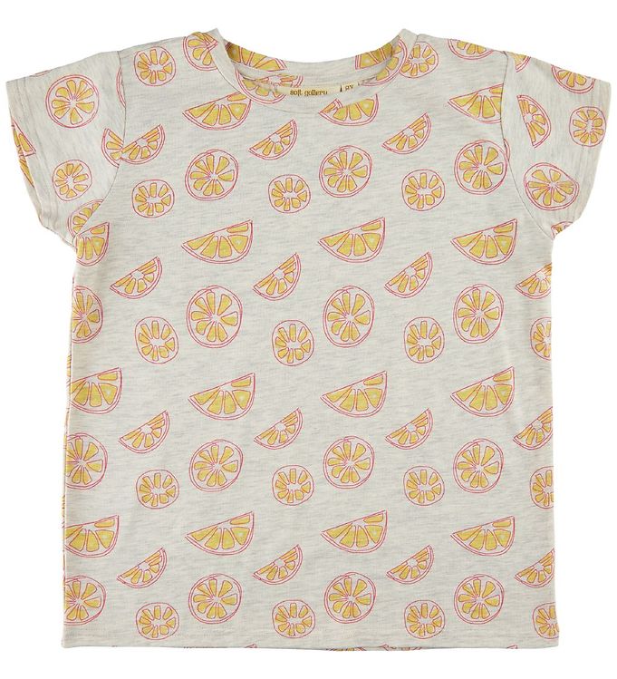 10: Soft Gallery T-Shirt - SgPilou - Oranges - Light Grey Melange AO