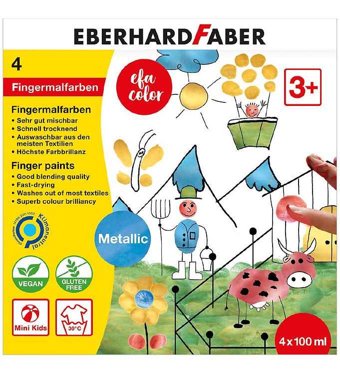 Image of Eberhard Faber Fingermaling- Metallic - 4 stk. - 100 ml. - OneSize - Eberhard Faber Maling (294351-4252947)