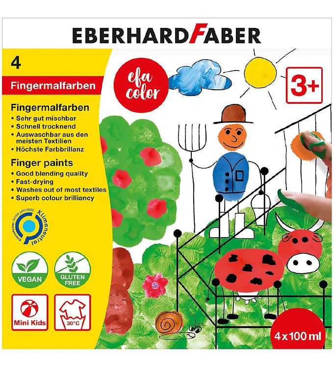 Image of Eberhard Faber Fingermaling - 4 stk. - 100 ml - OneSize - Eberhard Faber Maling (294365-4253077)