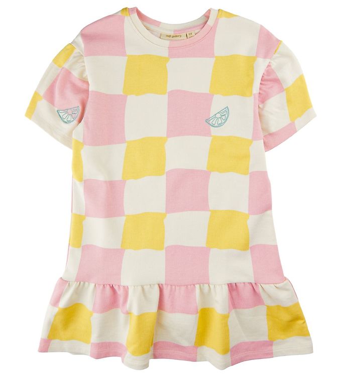 Soft Gallery - Elodie Check SS Dress, SG1939 - Gardenia - 110