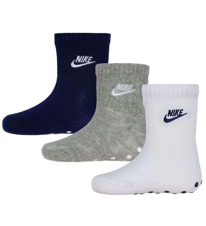 Nike Strømper - Core Futura Gripper - 3-Pak - Grå/Hvid/Navy