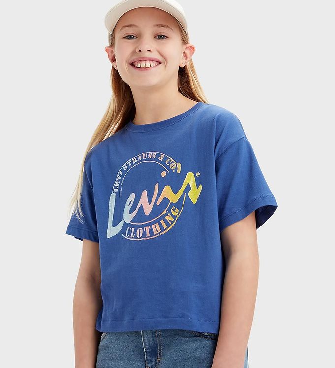 Levis Kids T Shirt True Navy m. Glimmer Fri fragt i Danmark
