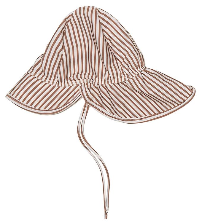 Image of Mini A Ture Badehat - UV50+ - Gustas - Acorn Brown Stripes - 2-3 år (92-98) - Mini A Ture Badehat (295534-4265800)