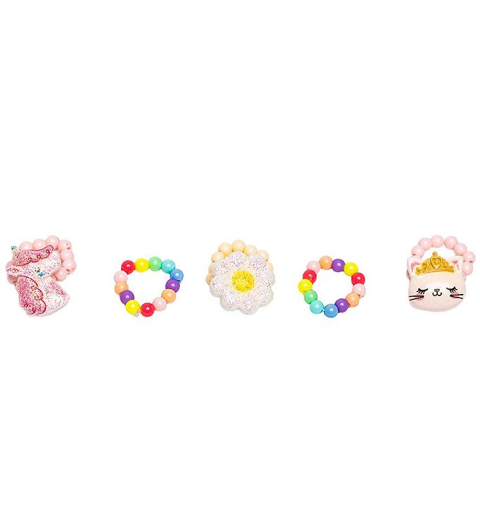 Image of Great Pretenders Ringsæt - 5 stk - Flower Kitty Unicorn - OneSize - Great Pretenders Smykker (294902-4259943)