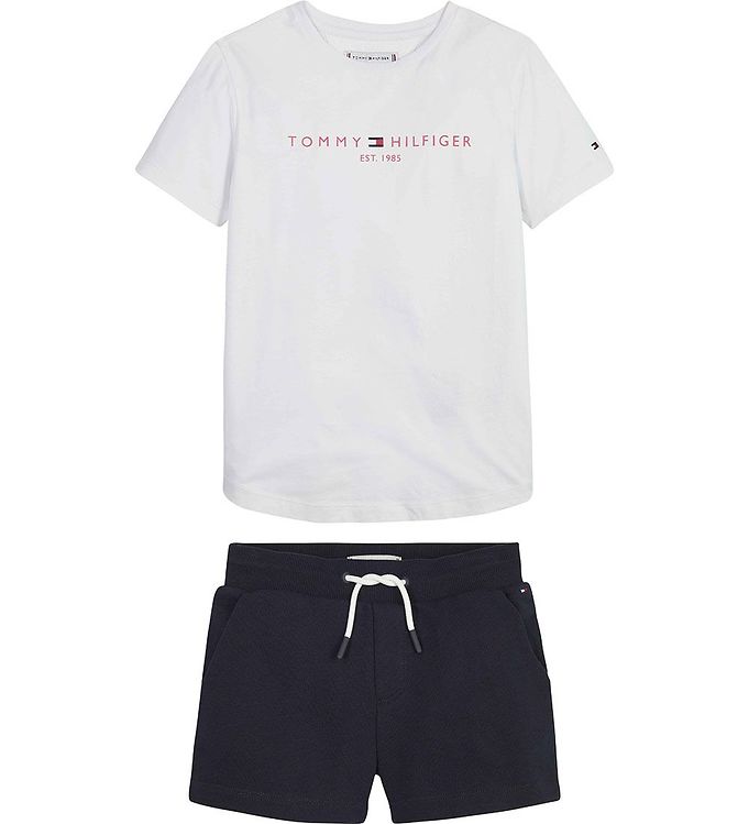 Tommy Hilfiger Sæt - T-shirt/Shorts - Essential - Desert Sky