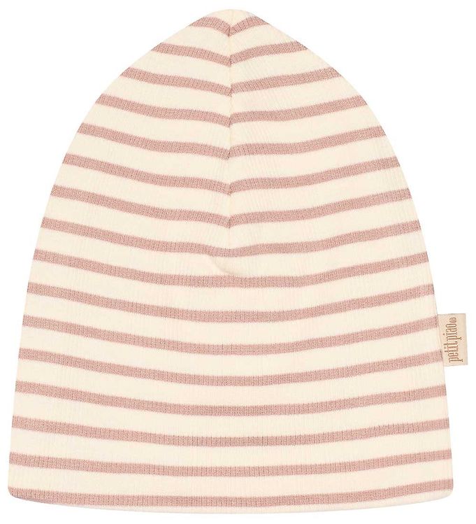 Image of Petit Piao Hue - Beanie - Modal Striped - Adobe Rose/Offwhite - 1½-3 år (86-98) - Petit Piao Hue (295819-4269780)