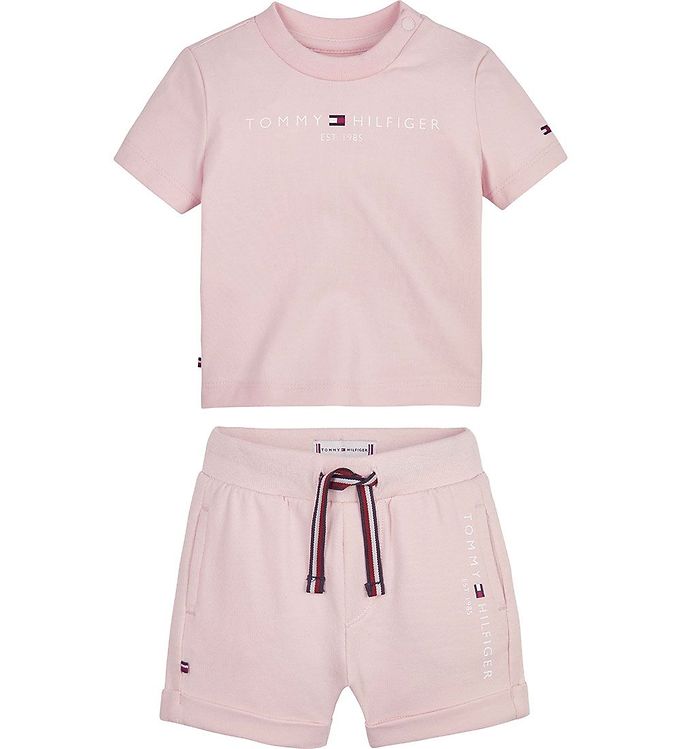 Tommy Hilfiger Sæt - T-shirt/Shorts - Essential - Faint Pink