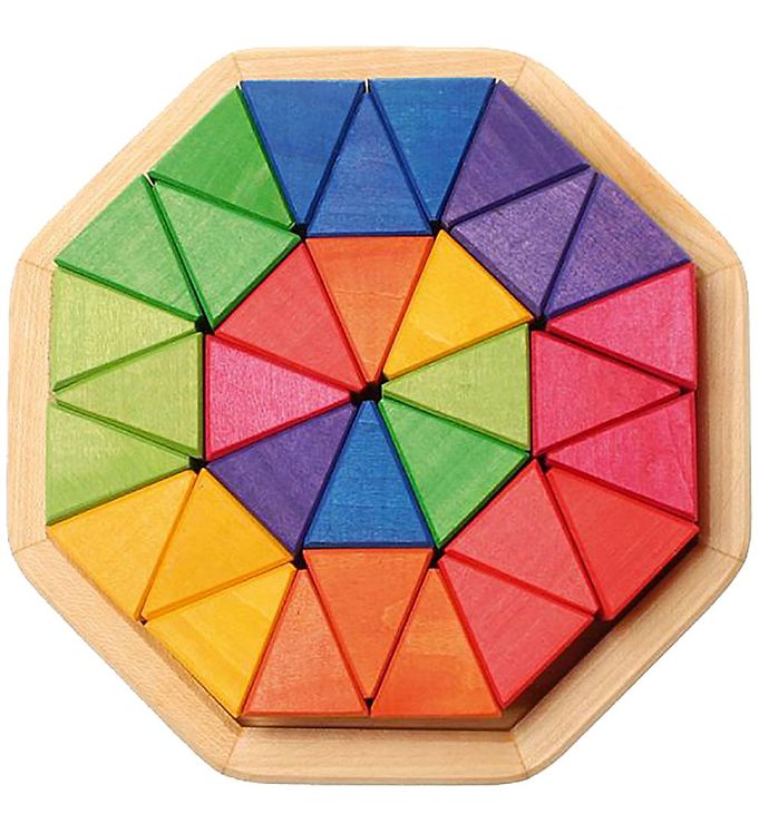 Image of Grimms Trælegetøj - Octagon - 33 Dele - Multifarvet (295280-4263461)