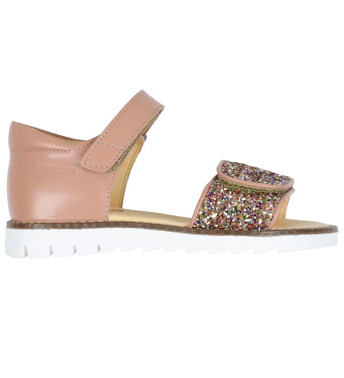 Angulus Sandaler Mørk Fersken M. Glitter