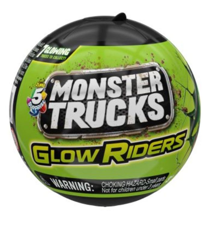 Image of 5 Surprise Kugle m. Overraskelse - Glow Riders - Monster Trucks - OneSize - 5 Surprise Legetøj (295871-4270312)