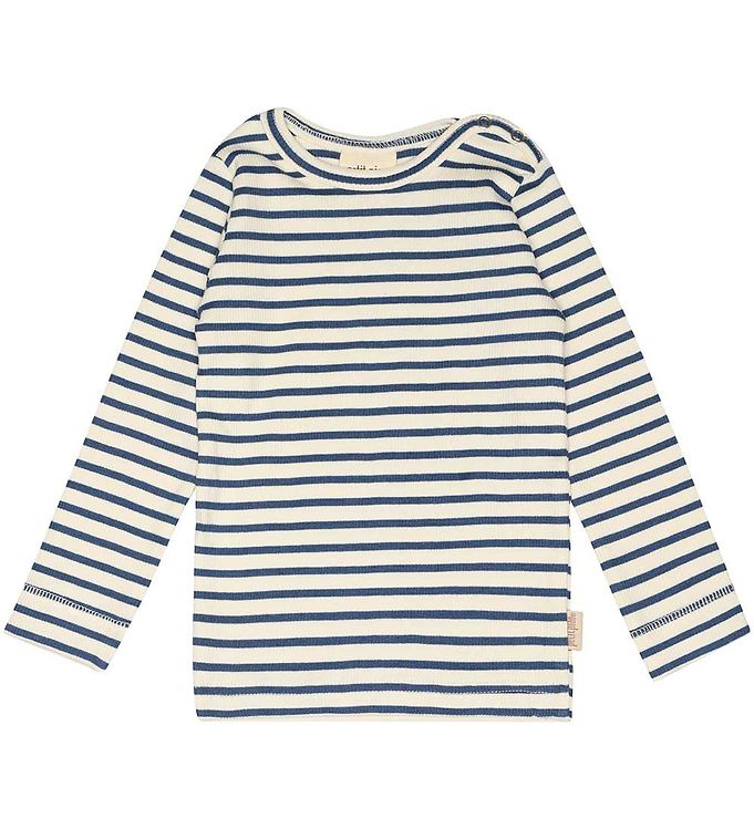 Image of Petit Piao Bluse - Modal - Moonlight Blue/Offwhite - 4 år (104) - Petit Piao Bluse (295993-4272254)