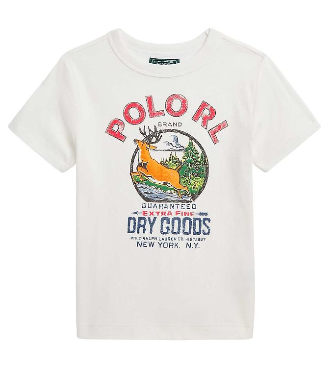 Polo Ralph Lauren T-shirt - Country - Hvid m. Krondyr