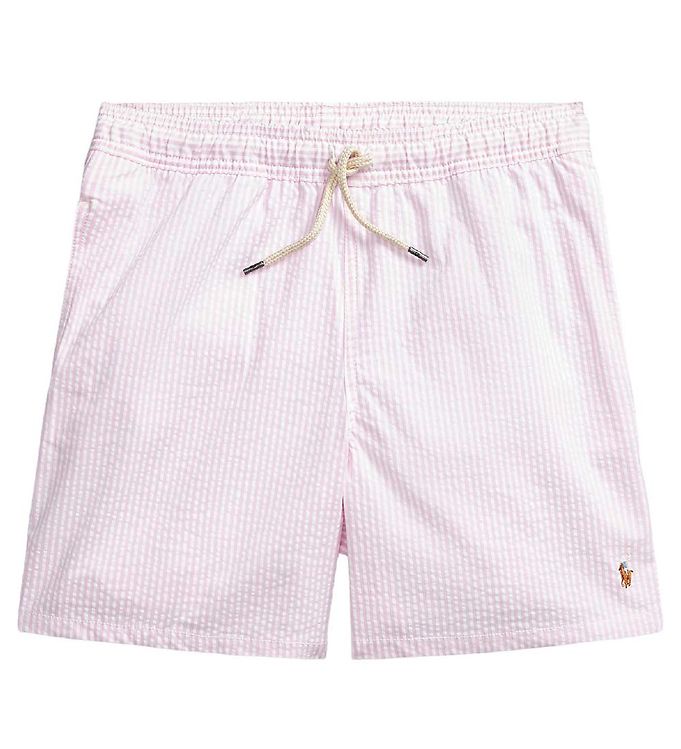 Polo Ralph Lauren Badeshorts - Classics II - Roesa/Hvidstribet