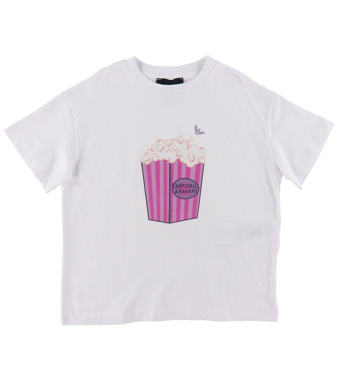 Emporio Armani T-shirt - Hvid m. Popcorn