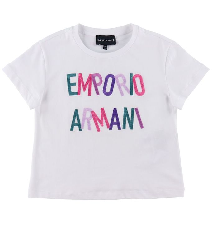 Emporio Armani T-shirt - Hvid m. Broderi