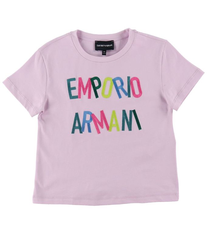 Billede af Emporio Armani T-shirt - Lyslilla m. Broderi