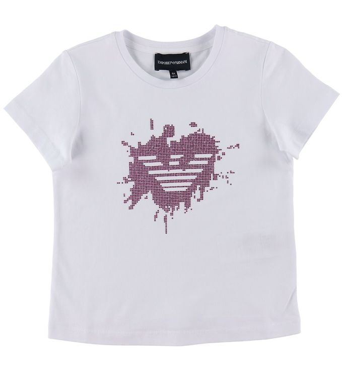 4: Emporio Armani T-shirt - Hvid m. Pink/Similisten