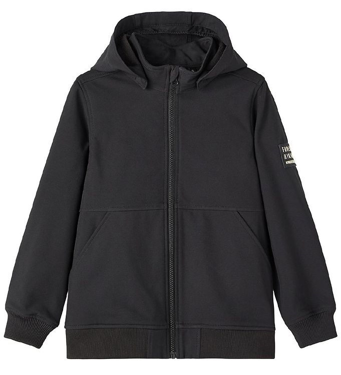 Name it Black Alfa Softshell Jakke Badge Noos