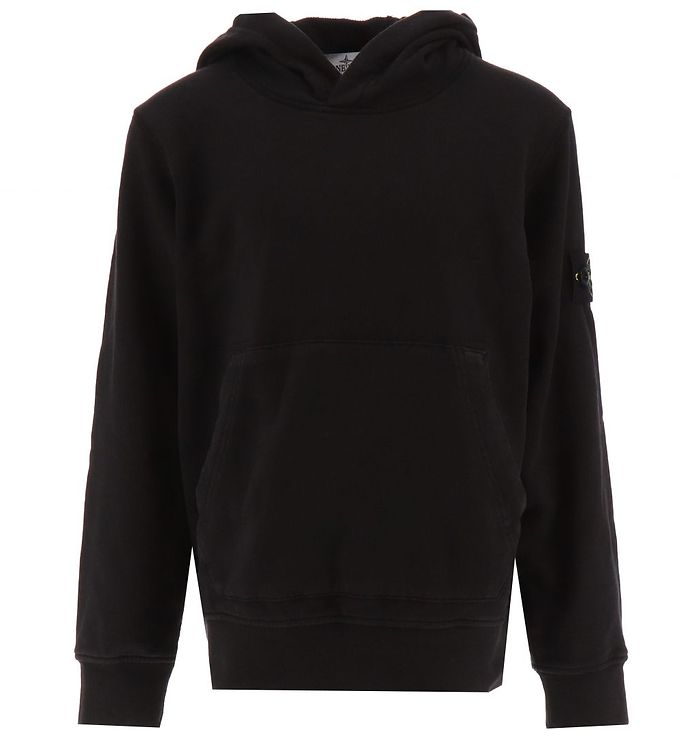 Image of Stone Island Hættetrøje - Sort - 10 år (140) - Stone Island Hættetrøje (297517-4290922)
