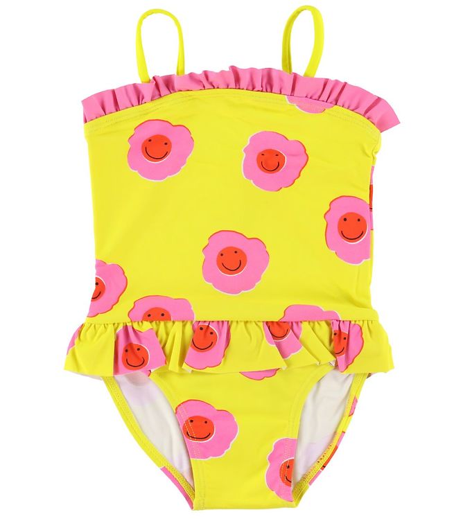 #2 - Stella McCartney Kids Badedragt - UV50+ - Gul m. Blomster