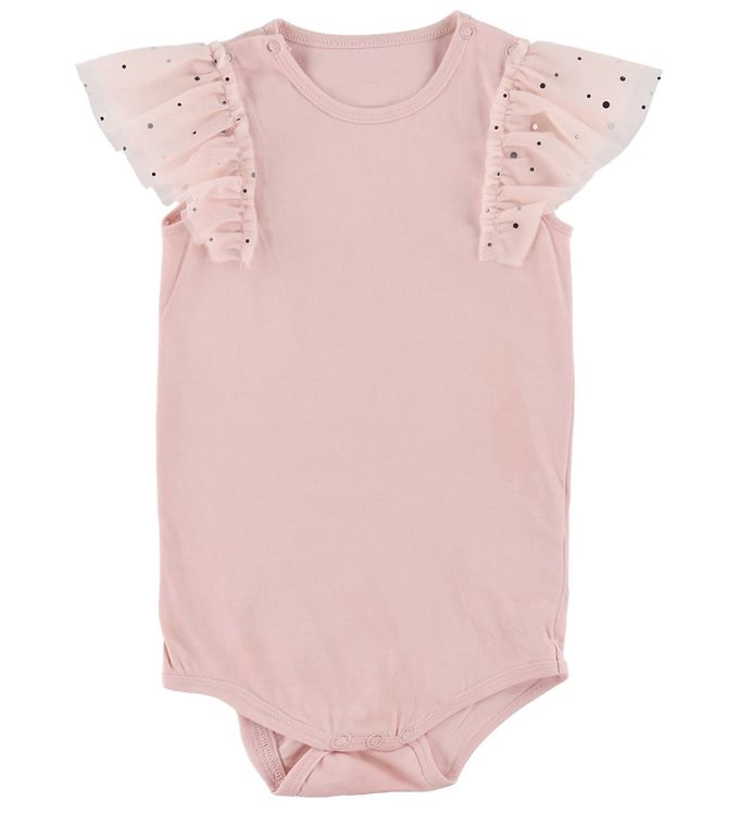 Stella McCartney Kids Body k/æ - Rosa m. Sølvprikker/Tyl