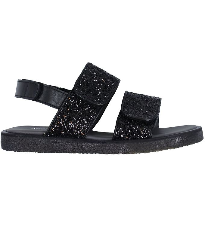 Angulus Sandal - Sort m. Glitter » Fri i Danmark