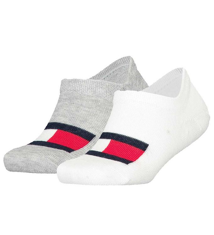 Tommy Hilfiger Strømper - 2-pak Footies Hvid/Grå unisex