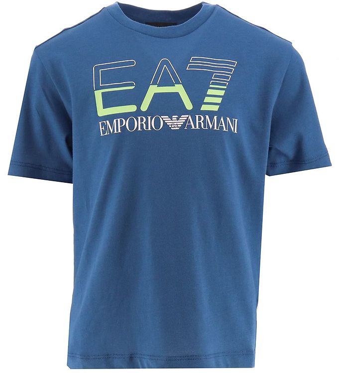 10: EA7 T-shirt - Dark Blue m. Lime