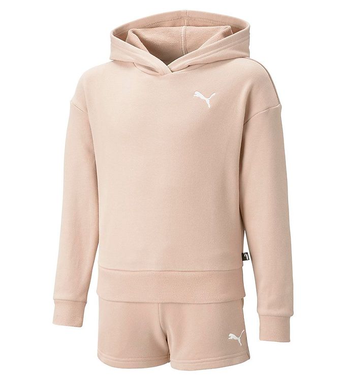 11: Puma Sweatsæt - Sweatshorts/Hættetrøje - Loungewear - Rose Dust