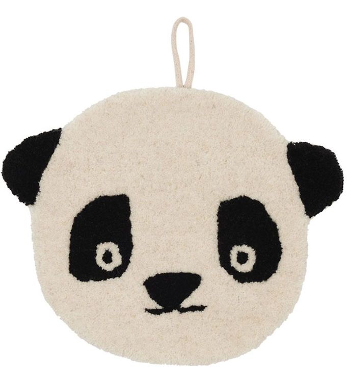 OYOY Vægtæppe - 25x32 cm - Panda - White/Black