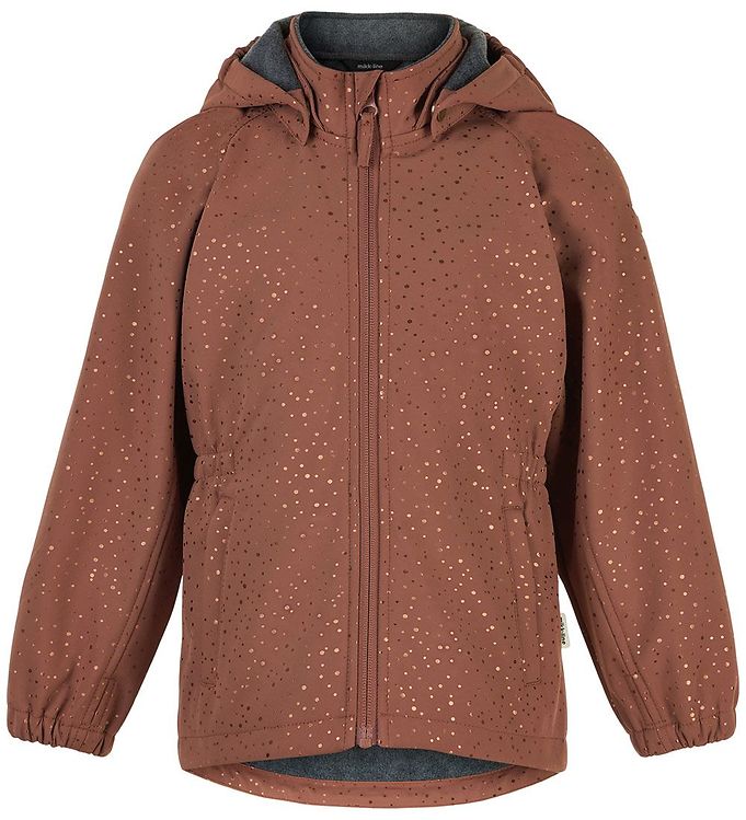 12: Mikk-Line Softshelljakke m. Fleece - Recycled - Russet m. Prikke