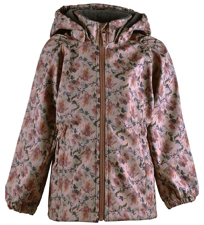 #2 - Mikk-Line Softshelljakke m. Fleece - Recycled - Nougat m. Blomst