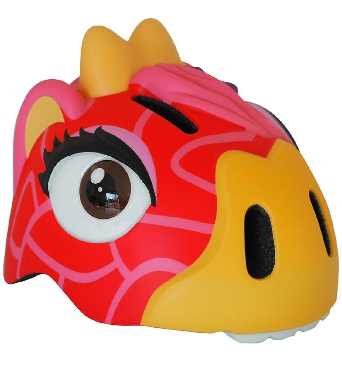 Image of Crazy Safety Cykelhjelm m. Lys - Giraffe - Rød - 49-55 cm - Crazy Safety Cykelhjelm (299977-4325903)