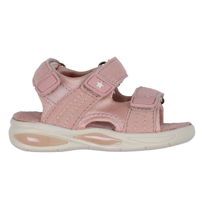 Jeg bærer tøj Blive ved Snazzy En Fant Sandal m. Velcro - Misty Rose m. Lys » Fri fragt i DK